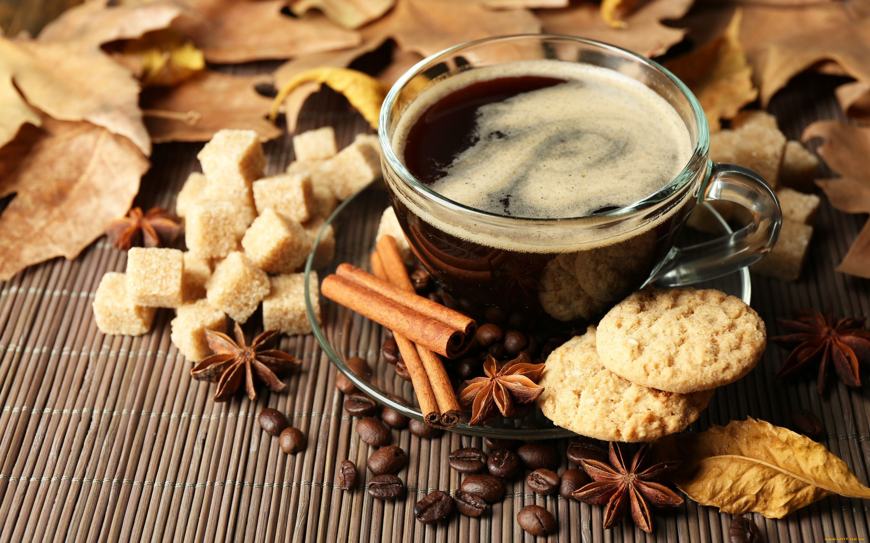 , ,   , leaves, hot, , cup, coffee, autumn, , , , , 